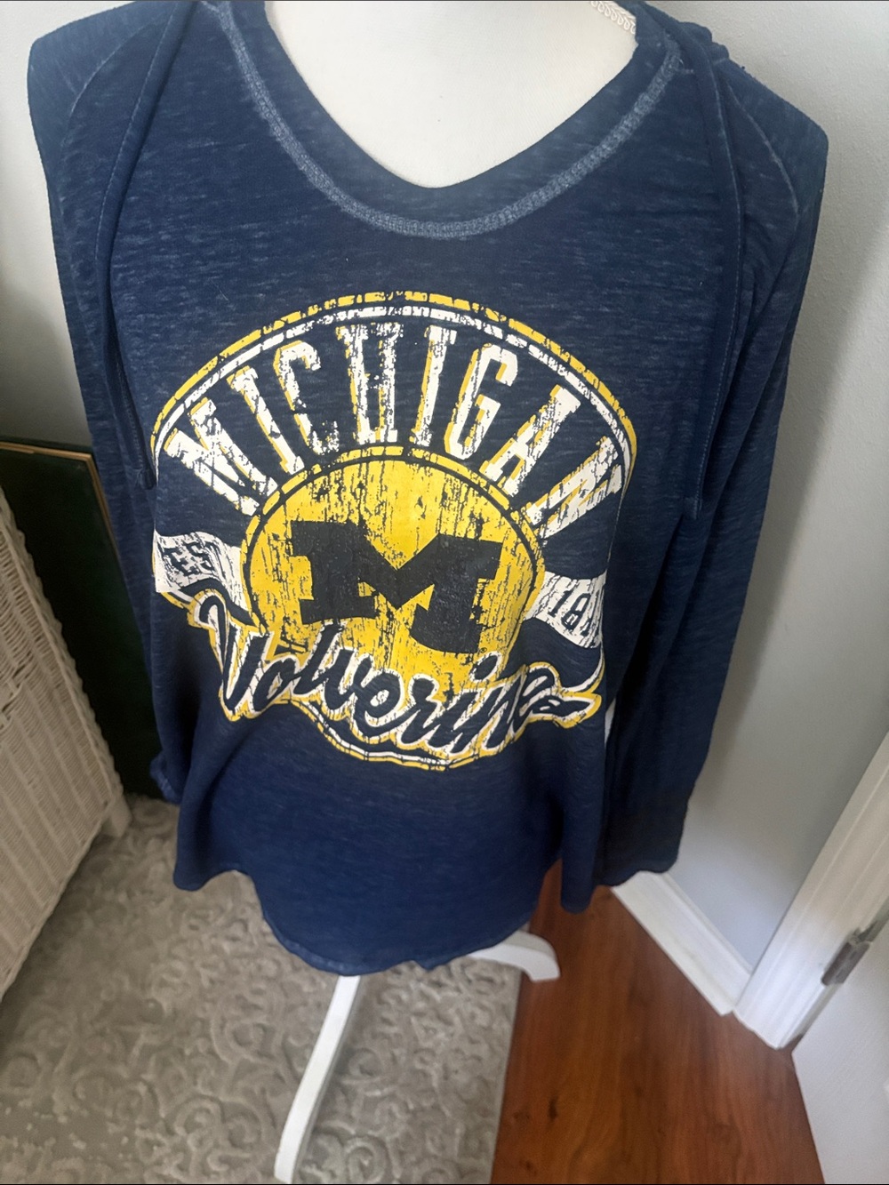 Michigan Wolverines Navy & Yellow Long Sleeve Hoodie